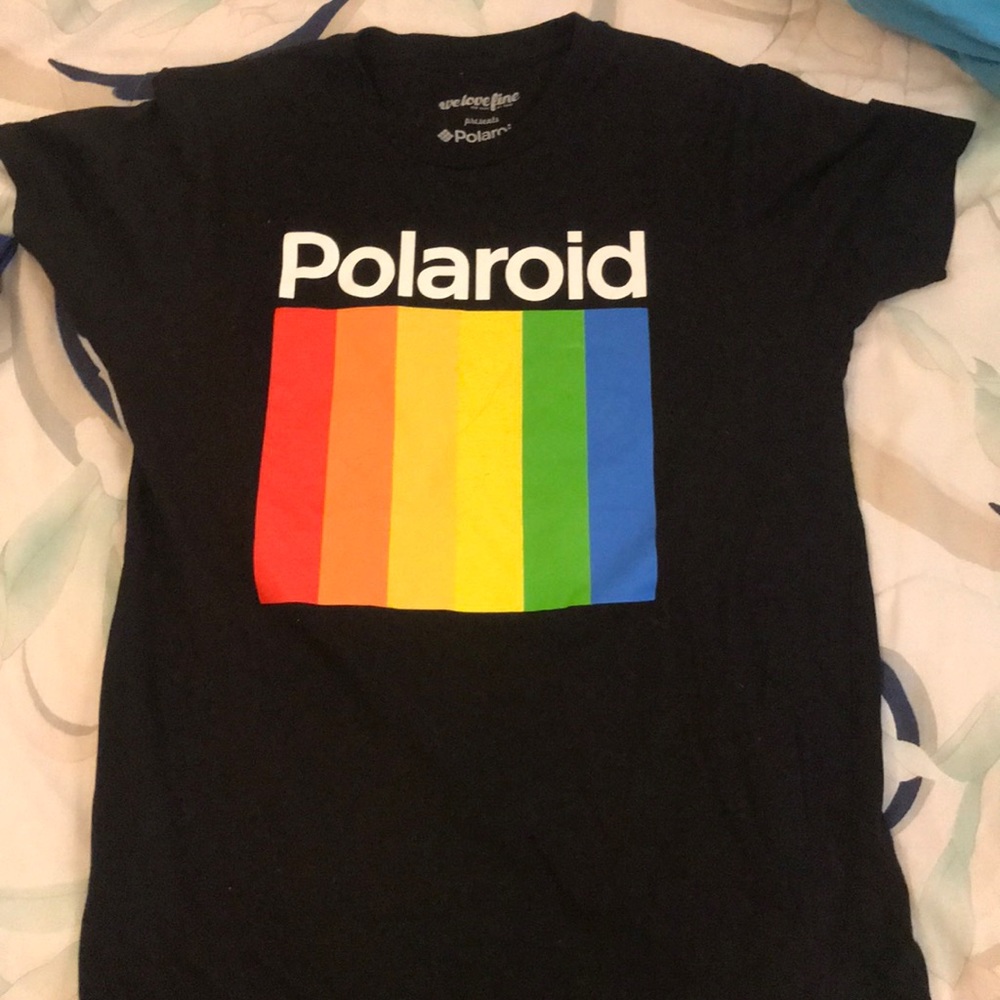 Black multicolor Polaroid Tee